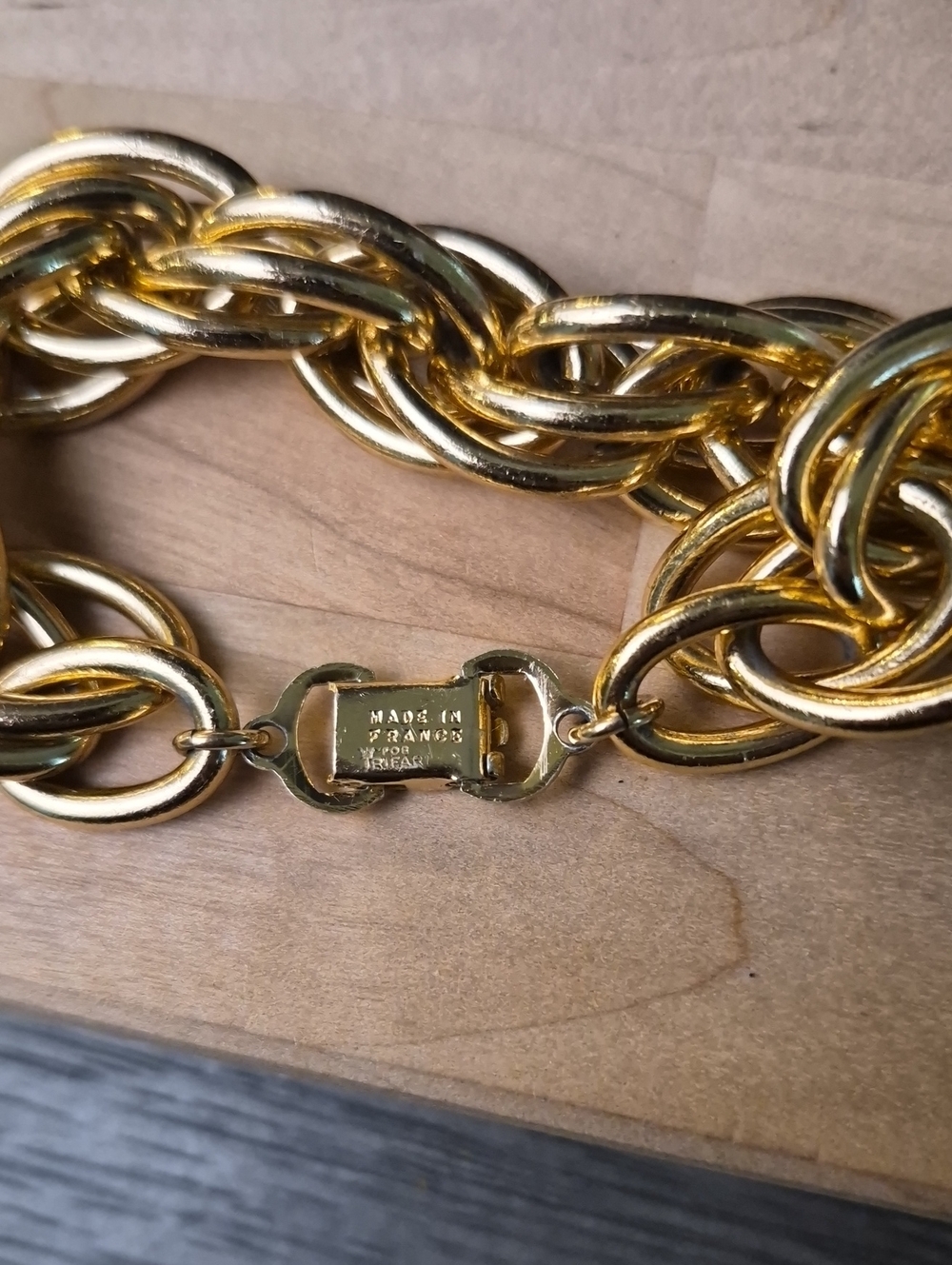 Gold-Tone Chunky Link Necklace - Fine Chain And Chunky Bracelet - Picture 9 of 14